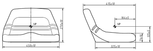 Operator seat 335x485x330 mm 170006