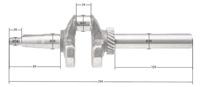 Rato engine RV225 25.4 mm crankshaft 13300-Z390910-0000