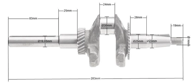 Crankshaft Loncin G200F sweeper ZM02 ZM04 ORIGINAL PART 130290097-0001