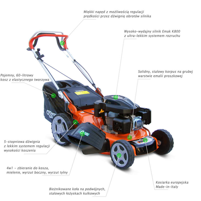 OLEO MAC GV 53 TK ALLROAD 4 DRIVE 6.5 HP 2000m2 PREMIUM SPRINAL MOWER 66079123E5A - OFFICIAL DISTRIBUTOR - AUTHORIZED DEALER OLEO-MAC
