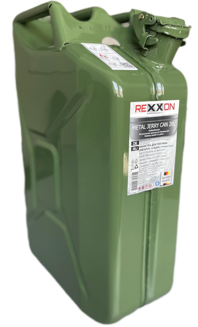 REXXON 20L KOVOVÝ KANYSTR BLASZYNY TANK KANYSTR NA BENZÍN KANYSTR NA KAPALINY KANYSTR Z OCELOVÉHO PLECHU S HOMOLOGACÍ 