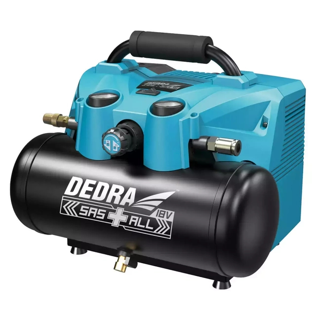 CORDLESS COMPRESSOR, BATTERY AIR COMPRESSOR 2X18V DEDRA SAS+ALL DED7077V 6L TANK
