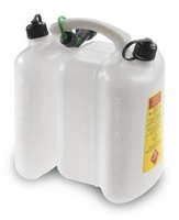 Dvoukomorový kanystr bílý průhledný 6+3 l s nálevkou 51709015