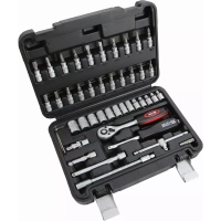 Hillen&Mohr 17K046A Zestaw kluczy nasadowych 46 szt. 1/4 cala, grzechotka, nasadki, bity