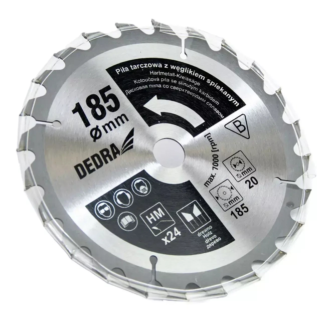 RUČNÍ KOTOUČOVÁ PILA DEDRA DED7925 1500W, 185MM, MAX. HLOUBKA ŘEZU 66 MM