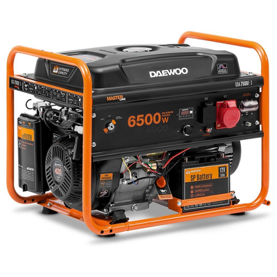 DAEWOO GDA 7500E-3 AGREGAT GENERATOR PRĄDOTWÓRCZY Z ROZRUSZNIKIEM 1x16A 230V, 1x16A 380V MOC 6,5kW  - OFICJALNY DYSTRYBUTOR - AUTORYZOWANY DEALER DAEWOO