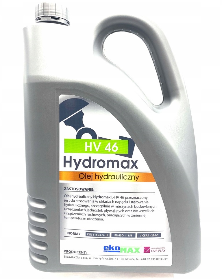 OLEJ PŁYN HYDRAULICZNY CEDRUS EKOMAX HV46 5 LITRÓW DO MASZYN URZĄDZEŃ i UKŁADÓW HYDRAULICZNYCH DO ŁUPAREK itp. 050006 - EWIMAX - OFICJALNY DYSTRYBUTO