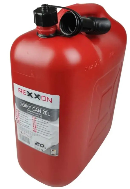 REXXON 20L CANISTER WITH FUNNEL BUBBLE TANK FUEL CONTAINER GASOLINE LIQUIDS CARNISTER WITH APPROVAL