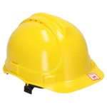 DEDRA BH1084 Kask ochronny żółty hełm budowlany BHP PE pasek podbródkowy