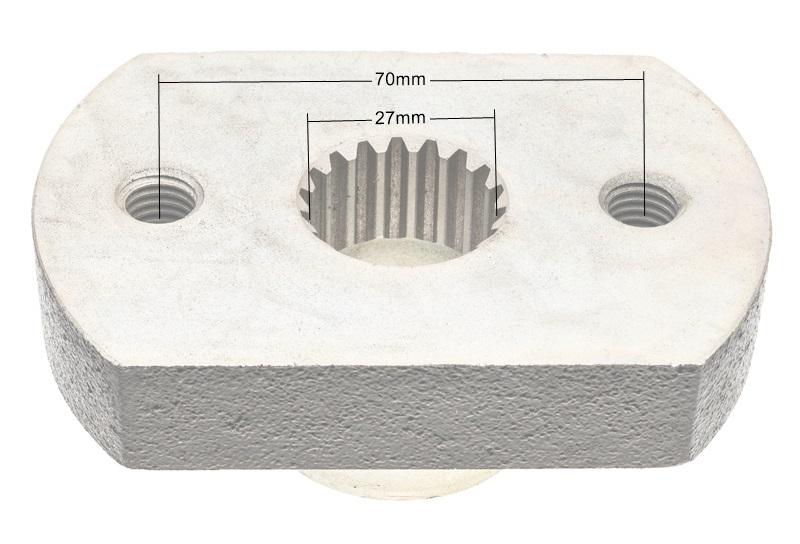 Adapter kosiarki – wymiary orientacyjne otworów montażowych i wielowypustu