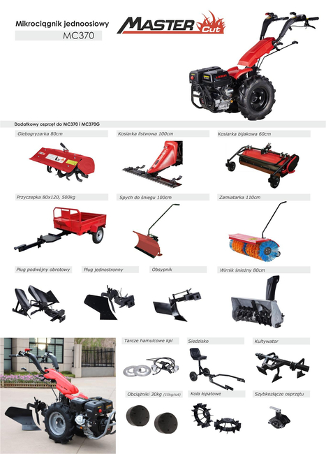 JEDNONÁPRAVOVÝ TRAKTOR MASTERCUT MC370 15KM S 80CM ROTOPEDEM