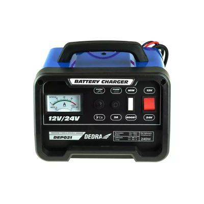 DEDRA DEP021 Prostownik ładowarka akumulatorów 12/24V 25-180Ah z BOOST