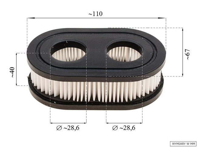 Papírový vzduchový filtr B&S OHV SERIES 500E KN47