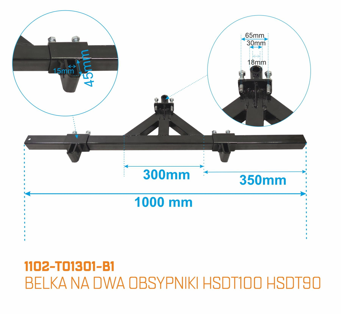 MASTERCUT 1102-T01301-B2 podwójna belka montażowa z bliska