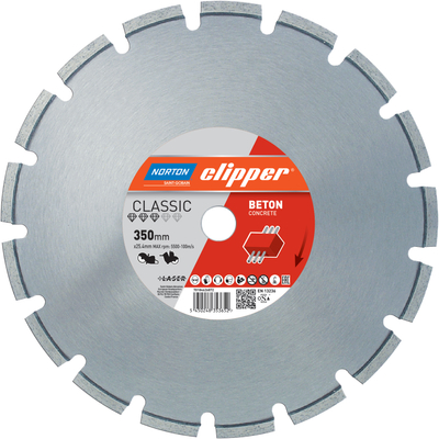 NORTON CLIPPER NORTON CLASSIC BETON LASER DIAMOND TARGET 350 MM X 25.4 MM FOR CONCRETE for NORTON CLIPPER C51 OFFICIAL DISTRIBUTOR - AUTHORIZED DEALER NORTON CLIPPER
