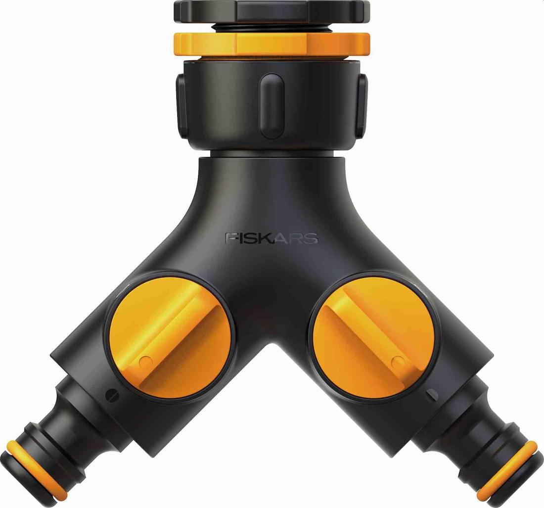 Przyłącze kranowe podwójne Fiskars multi 1027061 – zbliżenie zaworów