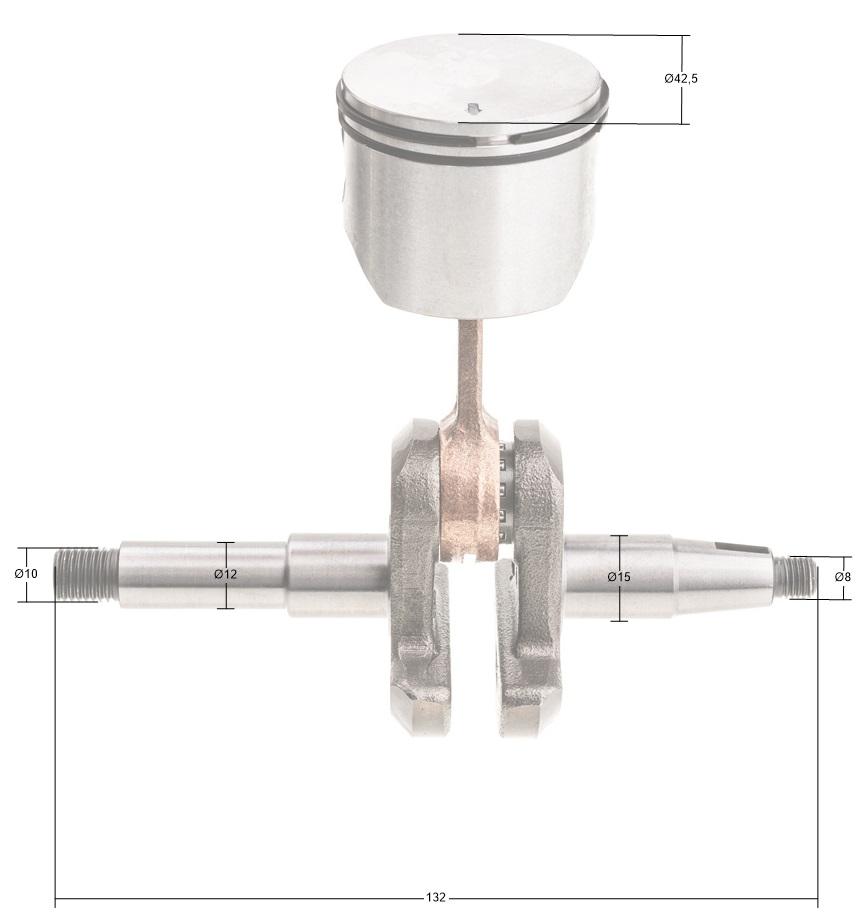 Wał korbowy z tłokiem – wymiary orientacyjne do modelu Cedrus CEDPS46-18