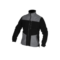 FLEECE SWEATSHIRT WITH INSERTS, 280G/M2, SIZE.L, BLACK-GRAY, DEDRA BH6PA1-L