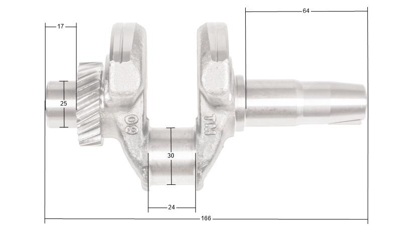 Wał korbowy Loncin LC3500i LC170F-3 130290447-0001 – wymiary