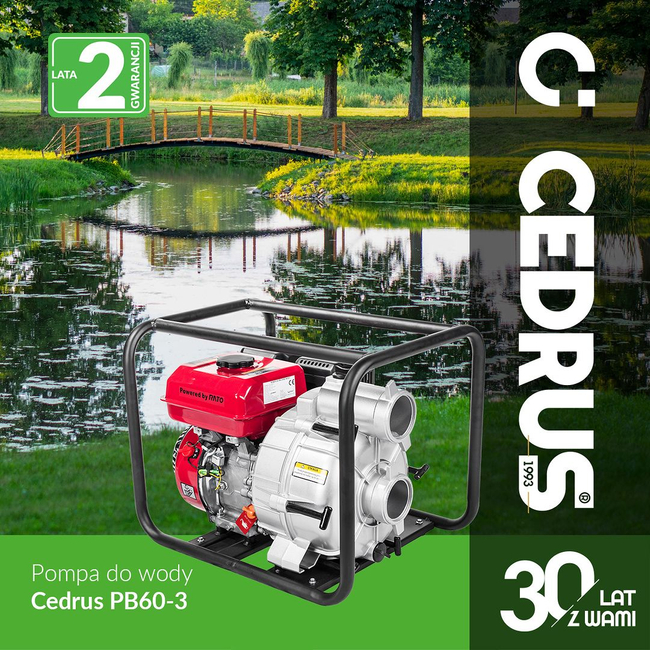 CEDRUS PB60-3 MOTOR PUMP MOTORIZED FIREFIGHTERS' SLAY PUMP FOR CLEAN DRAIN WATER 5.5 HP 60000 l/h - EWIMAX - OFFICIAL DISTRIBUTOR - AUTHORIZED DEALER CEDRUS