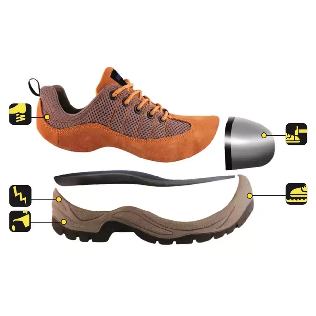 SAFETY HALF-BOOTS, DEDRA BH9P3-42 SUEDE SAFETY SHOES, SIZE: 42, KAT.S1 SRC