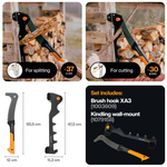 Fiskars X-Series wall-mounted splitting machineTasks cleaver with wall bracket