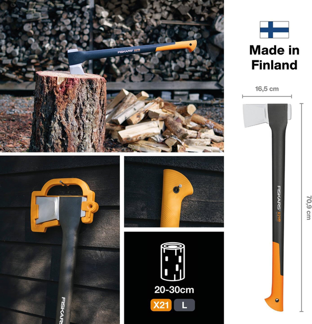 FISKARS X21 DŘEVĚNÉ ŠTÍPACÍ PENČÍŘE Fiskars X21-L 122473 - OFICIÁLNÍ DISTRIBUTOR - AUTORIZOVANÝ PRODEJCE FISKARS