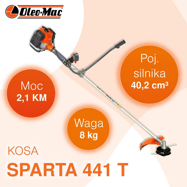 OLEO MAC SPARTA 441 T KOSA SPALINOWA DO TRAWY WYKASZARKA PODKASZARKA PODCINARKA TRYMER  2.2km PREMIUM