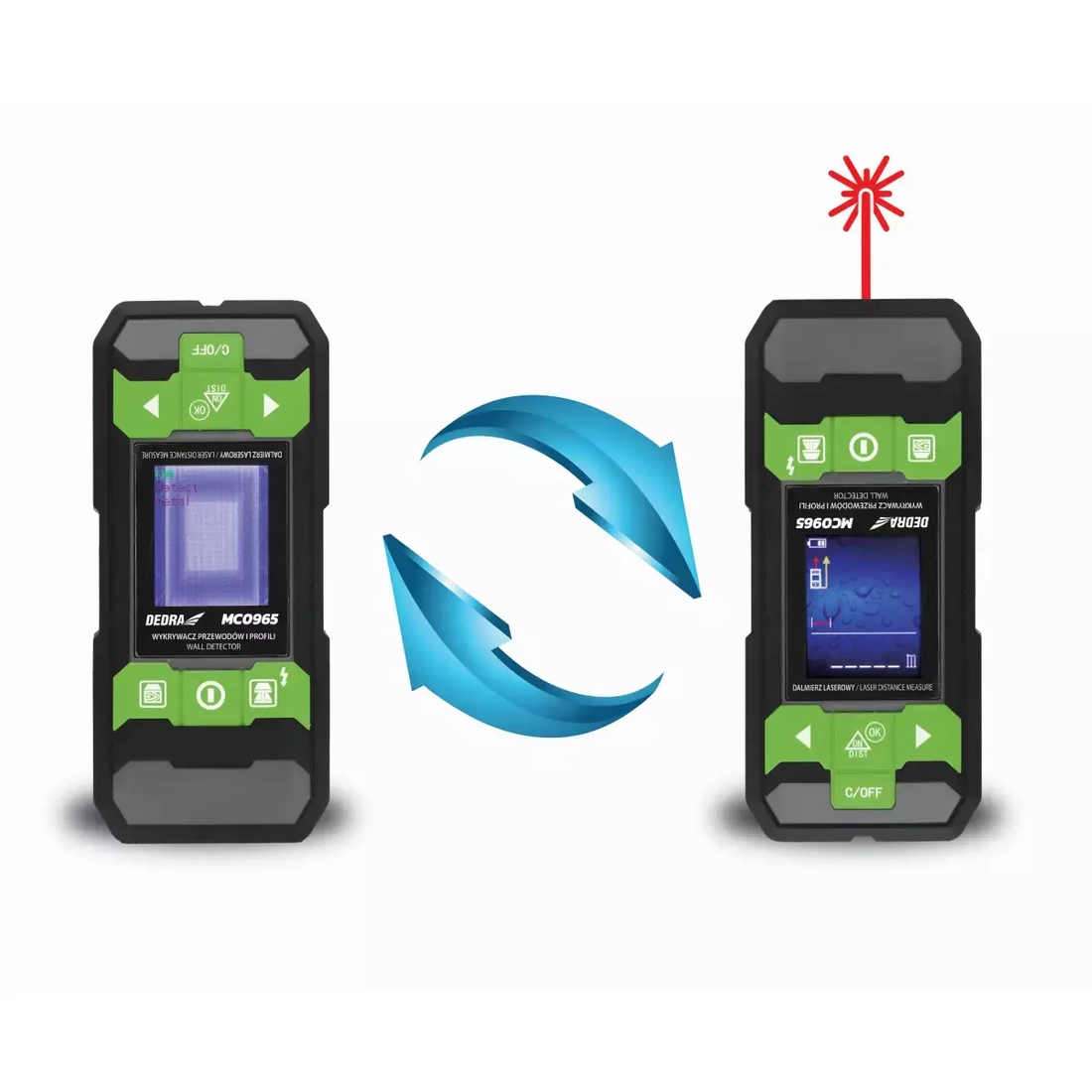 DEDRA MC0965 - Wykrywacz przewodów i profili z dalmierzem