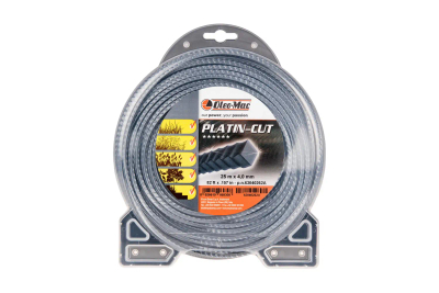 OLEO-MAC CUTTING LINE 4,0/25M, 2-PLY, PLATIN-CUT SQUARE SERRATED PROFILE, BLISTER 63040262A