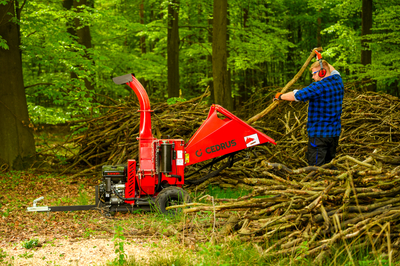 Cedrus RB05 PRO-HE Rębak Rozdrabniacz Spalinowy Do Gałęzi 15 KM 12 cm Hydrauliczny