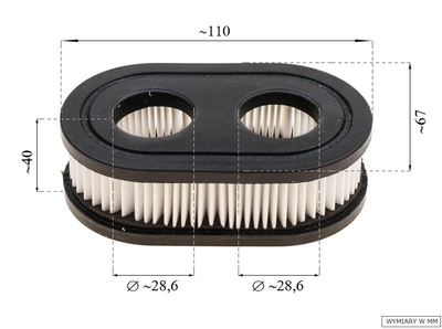 Papírový vzduchový filtr B&S OHV SERIES 500E KN47