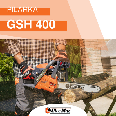 OLEO-MAC GSH 400 PIŁA PILARKA PRZECINARKA SPALINOWA ŁANCUCHOWA DO DREWNA GSH400 2,5 KM 35cm 14" KLASA PREMIUM 50339051E2 = Husqvarna 135 = Stihl MS 212 - EWIMAX-OFICJALNY DYSTRYBUTOR - AUTORYZOWANY DEALER OLEO-MAC