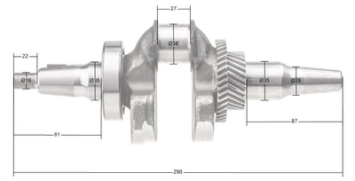 Klikový hřídel motoru Rato R420 13300-Z190110-0000