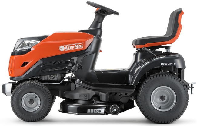 OLEO MAC OM 109L/16 K BOČNÍ VYHŘÍVACÍ ZAHRADNÍ SEKAČKA HYDROSTAT 108cm Pružinová sekačka 68059203 - OFICIÁLNÍ DISTRIBUTOR - AUTORIZOVANÝ PRODEJCE OLEO-MAC