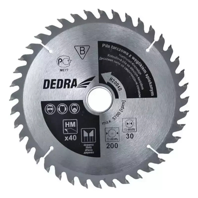 DEDRA H21040 kotoučová pila na dřevo 210 × 30 mm, 40 zubů, karbidový kotouč pro pilu