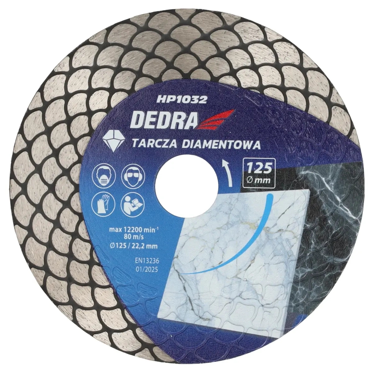 Tarcza diamentowa 125mm łuska DEDRA HP1032 widok z przodu