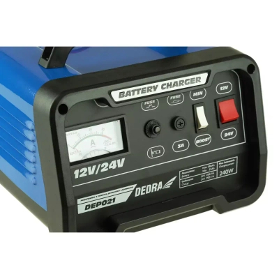 DEDRA DEP021 Prostownik ładowarka akumulatorów 12/24V 25-180Ah z BOOST
