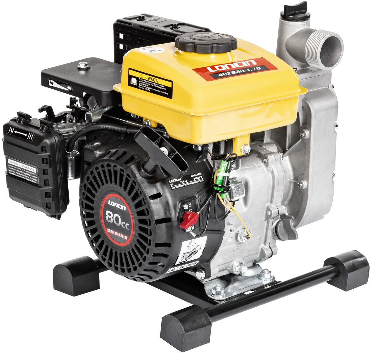 LONCIN LC40ZB20-1.7Q MOTOPOMPA POMPA STRAŻACKA SPALINOWA DO WODY BRUDNEJ CZYSTEJ WYSOKOWYDAJNA 15000 l/h 15m3/h - EWIMAX OFICJALNY DYSTRYBUTOR - AUT