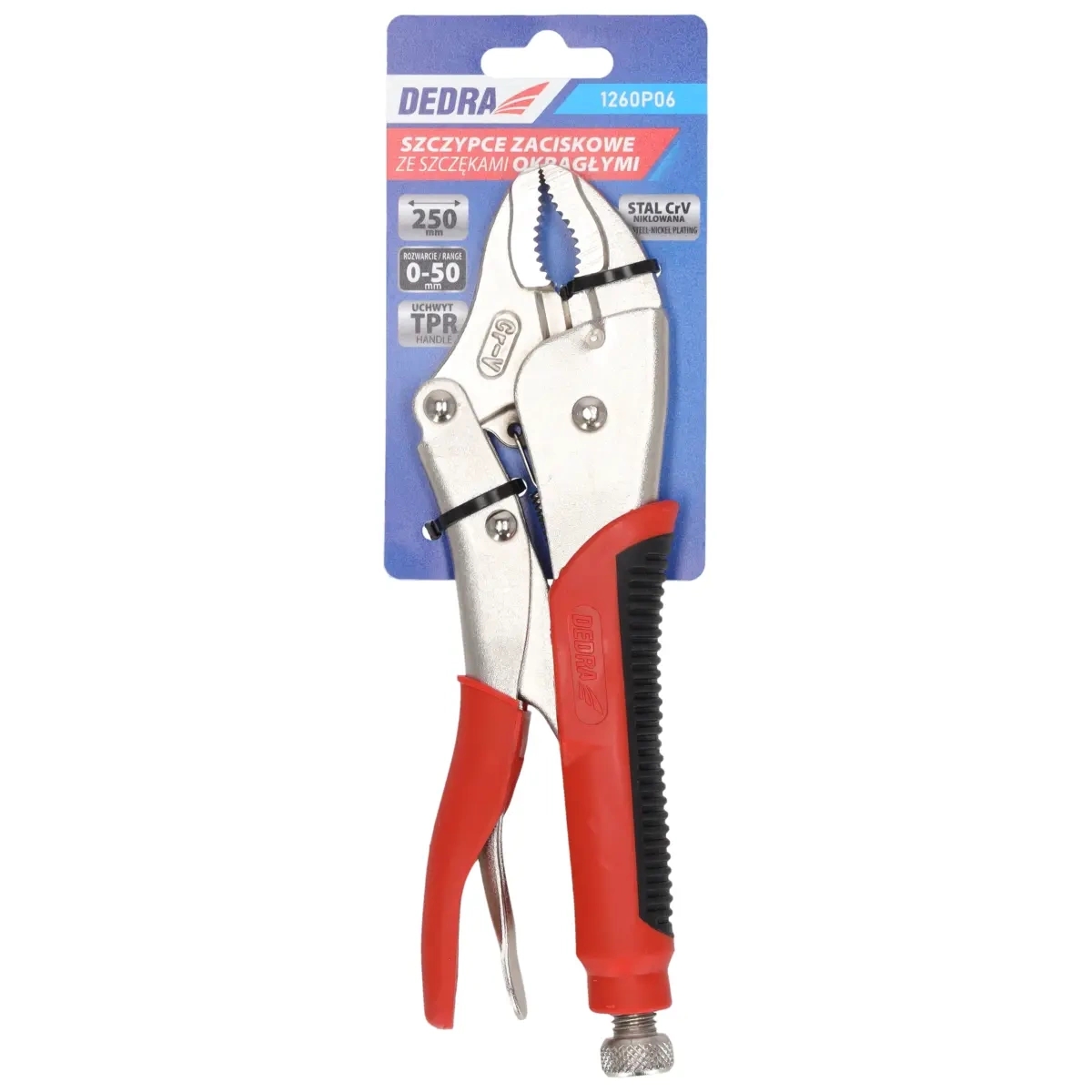 Szczypce zaciskowe DEDRA 1260P06 w opakowaniu dane techniczne