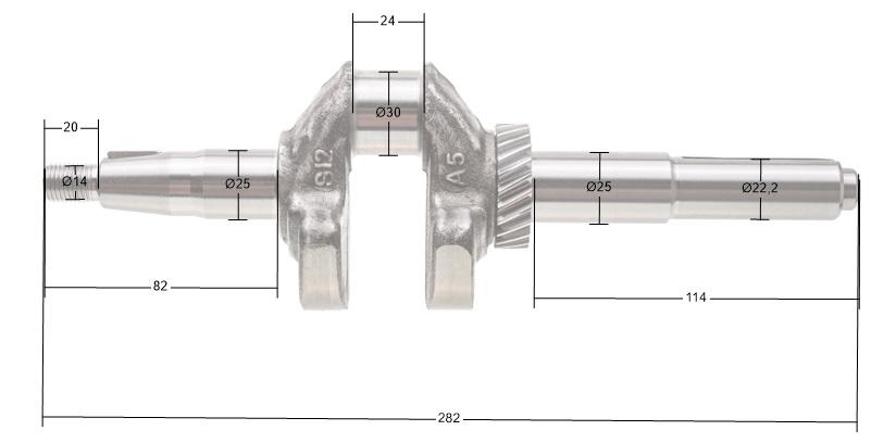 Wał korbowy Loncin LC1P70FA CZĘŚĆ ORYGINALNA 130290333-0001