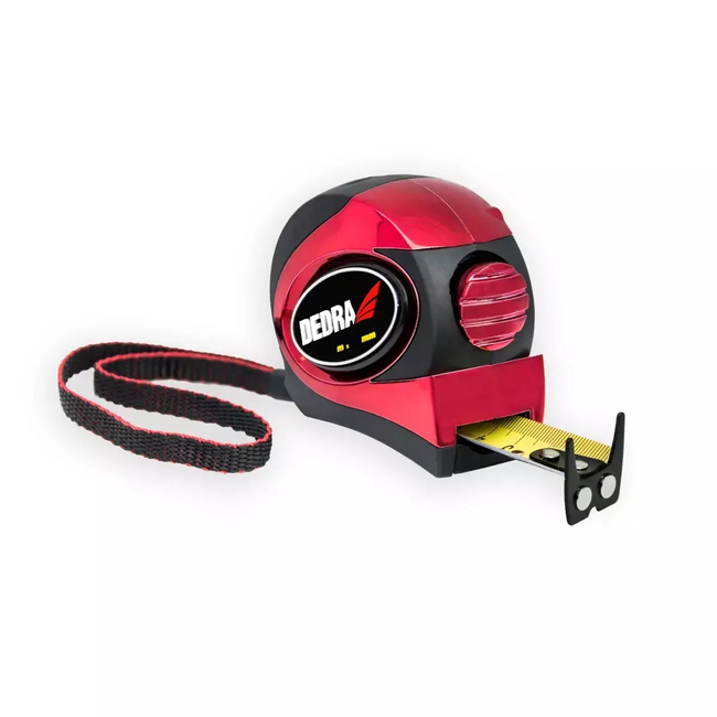 Measure, measuring tape DEDRA M892P 8m, 25mm, auto - lock, magnet, double-sided tape, rubber