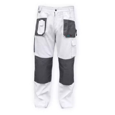 DEDRA BH4SP-L Spodnie ochronne robocze L/52 białe White Line 190g/m2 dla malarzy