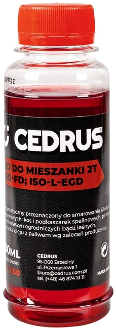 CEDRUS MIX 0,1L 100ML 2-taktní motorový olej pro motorové složky pro 2-taktní motory pro kosy pily foukače vyžínače nůžky řezačky postřikovače atd.pro dvoutaktní motory 