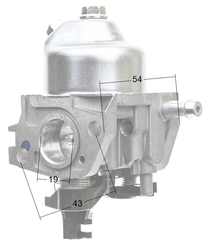 Gaźnik Loncin LC1P70FA z wałkiem - szczegóły techniczne
