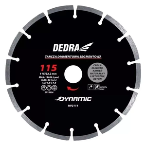 DEDRA Dynamic HP2116 Segmented Diamond Blade, 230x22.2 mm, for concrete, brick, stone, and clinker