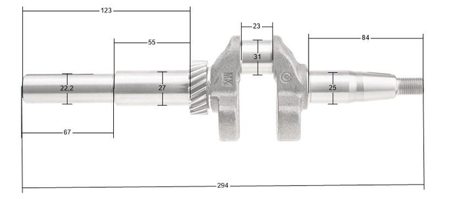 Kohler XT675 crankshaft ORIGINAL PART 14014139-S