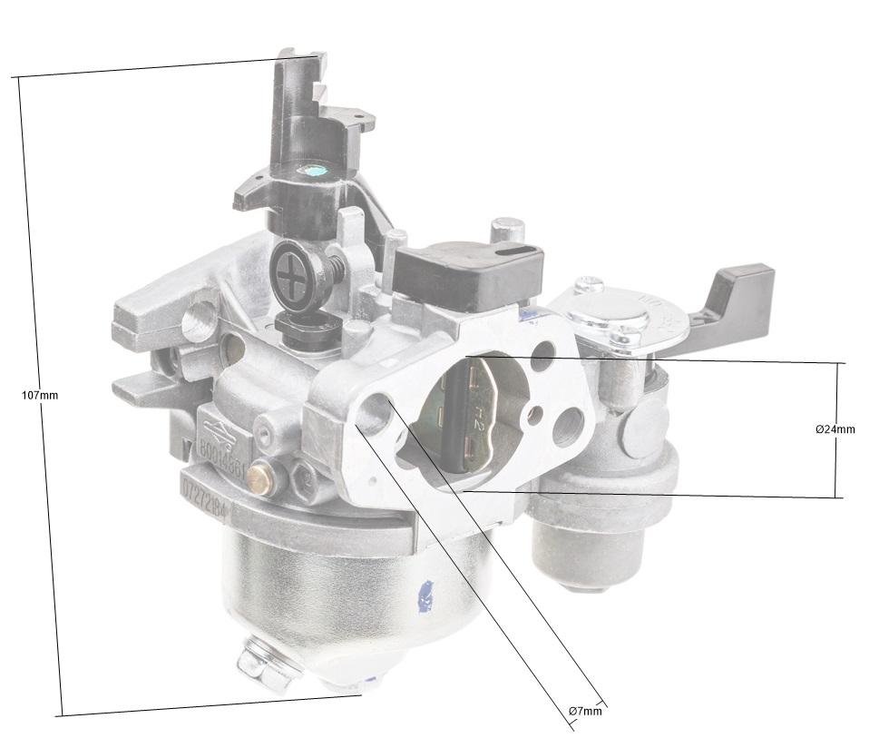 Gaźnik B&S 595649 - dodatkowe wymiary poglądowe