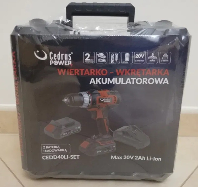 CEDRUS CEDD40LI-SET WKRĘTARKA AKUMULATOROWA 20 V WKRĘTARKO-WIARTARKA 2Ah Z BATERIĄ I ŁADOWARKĄ W WALIZCE EWIMAX- OFICJALNY DYSTRYBUTOR - AUTORYZOWANY DEALER CEDRUS
