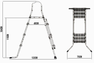 HECHT 00091 SWIMMING POOL LADDER LADDER FOR SWIMMING POOLS, INFLATABLE POOLS, KIDDIE POOLS - OFFICIAL DISTRIBUTOR - AUTHORIZED HECHT DEALER